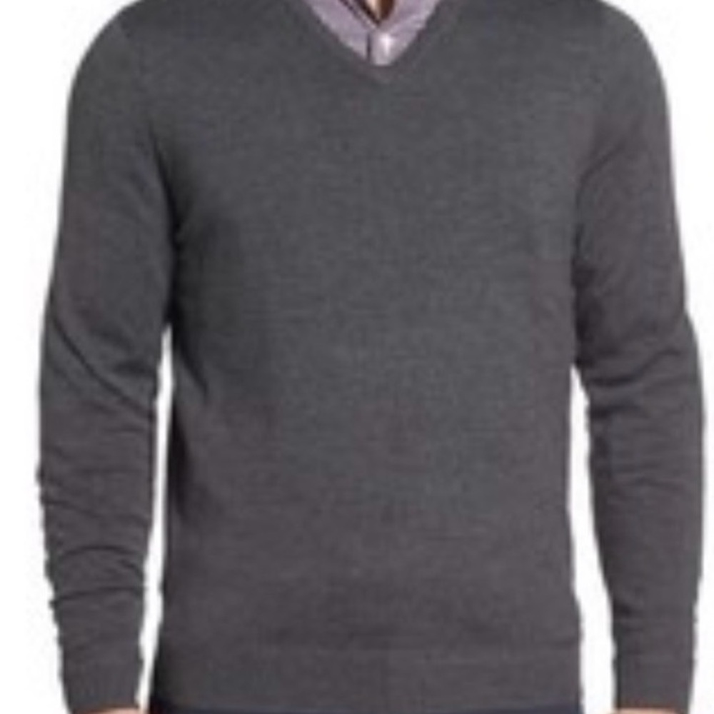 John W. Nordstrom  Brown V-Neck Sweater